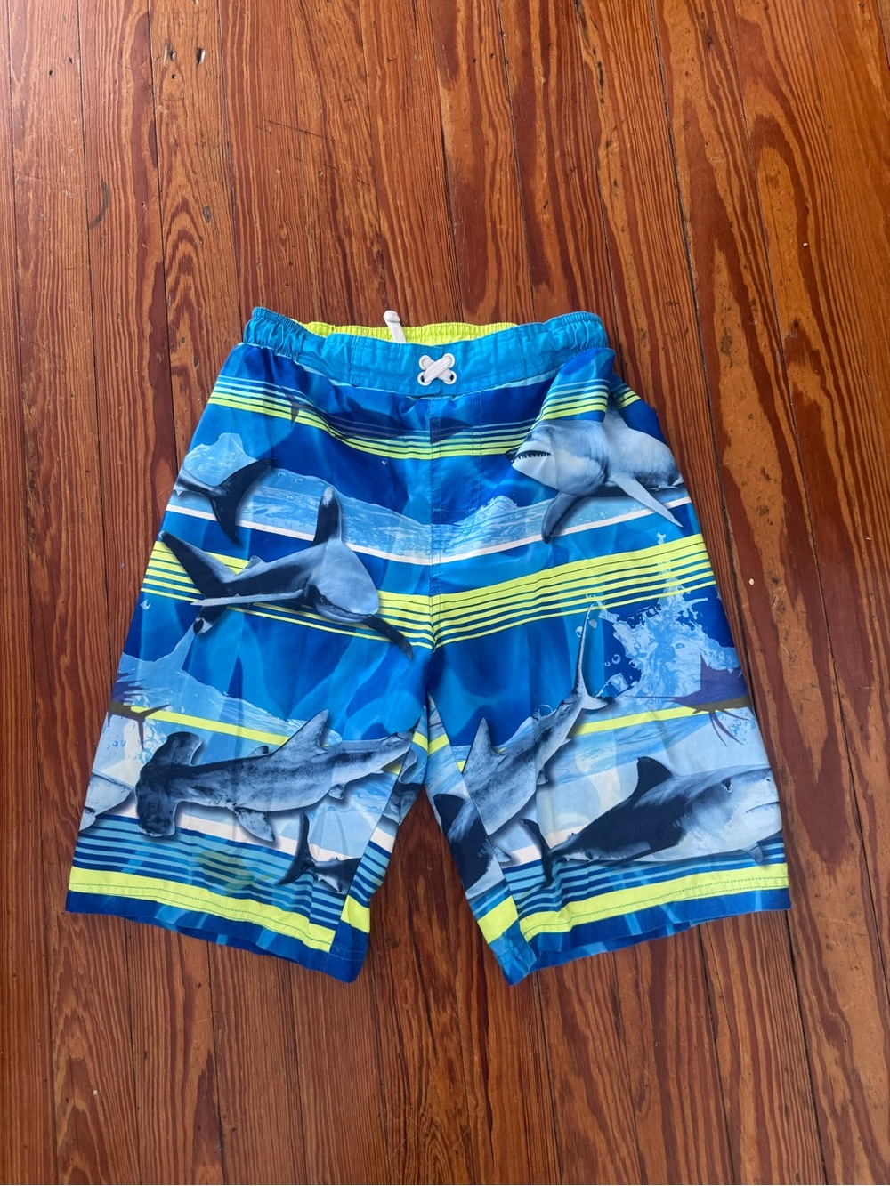 OP Ocean Pacific Boys Shark Print Swim Shorts Size Large (10/12)